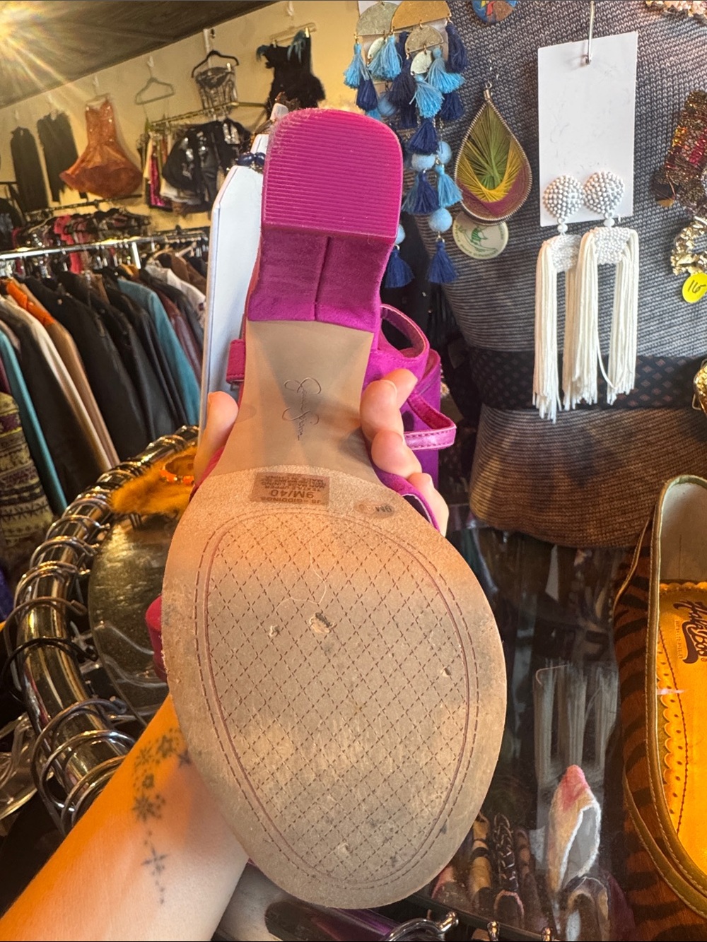 Jessica Simpson Platform Block Heel Sandals - Hot Pink - Picture 5 of 7